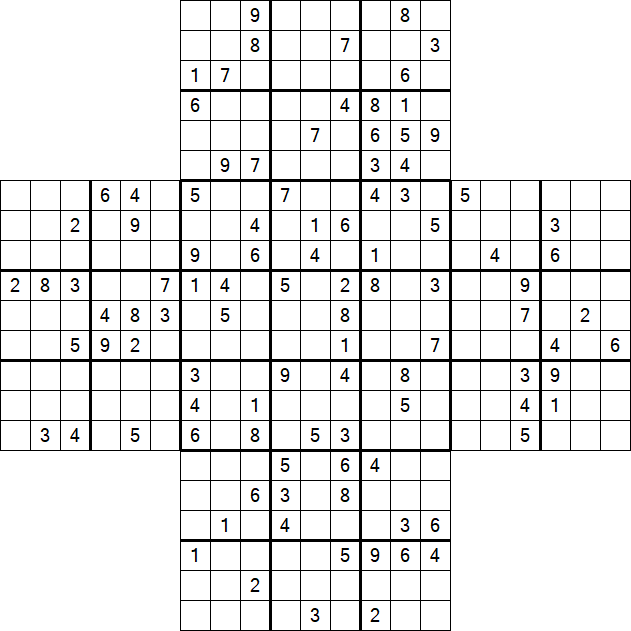Cross Sudoku - Schwierig