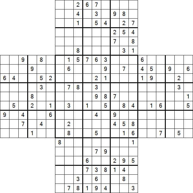 Cross Sudoku - Schwierig