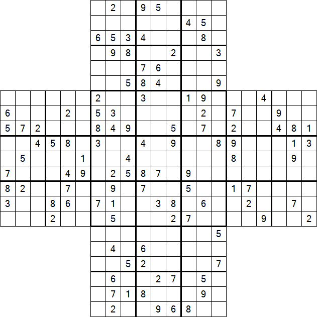Cross Sudoku - Schwierig