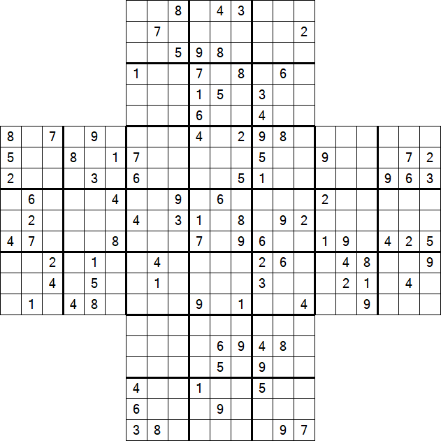 Cross Sudoku - Difficile