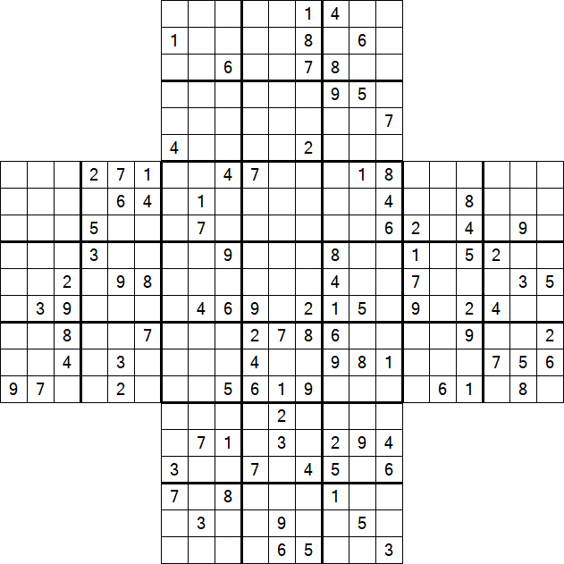 Cross Sudoku - Difficile