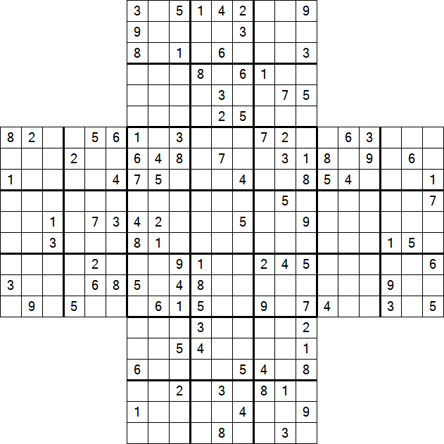 Cross Sudoku - Schwierig