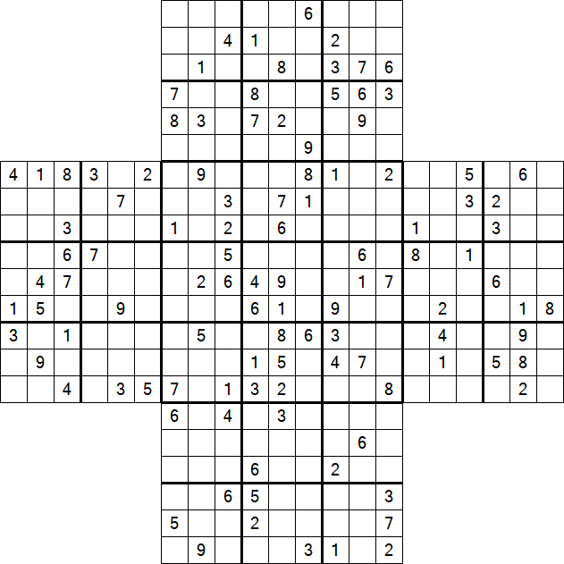 Cross Sudoku - Schwierig