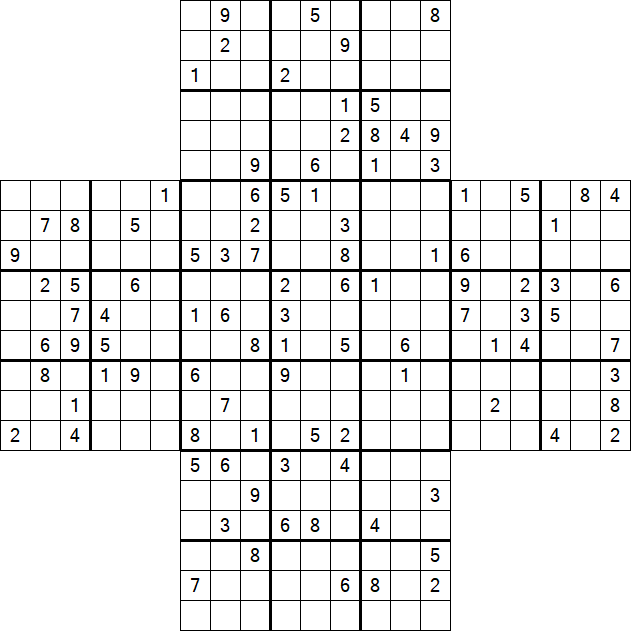 Cross Sudoku - Schwierig