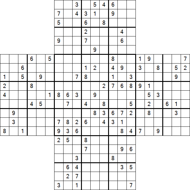 Cross Sudoku - Difícil