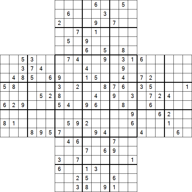 Cross Sudoku - Schwierig