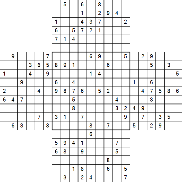 Cross Sudoku - Schwierig