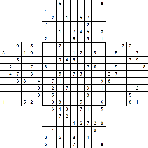 Cross Sudoku - Schwierig