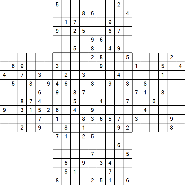 Cross Sudoku - Schwierig