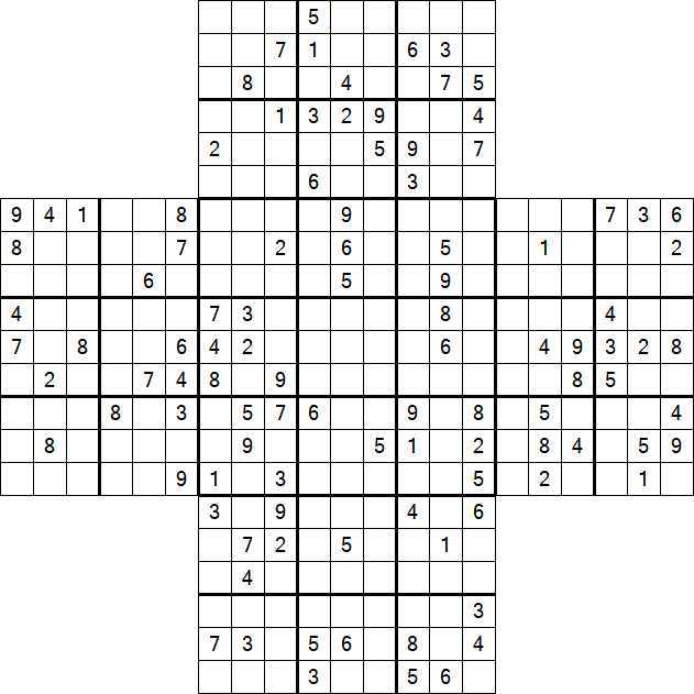 Cross Sudoku - Schwierig