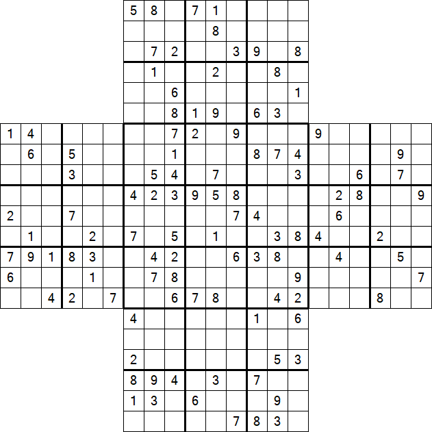 Cross Sudoku - Schwierig