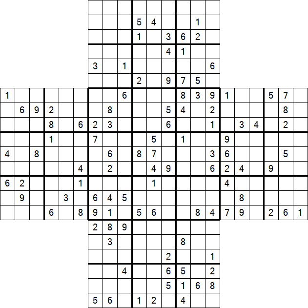 Cross Sudoku - Schwierig