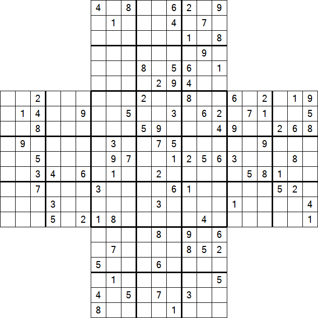 Cross Sudoku - Schwierig