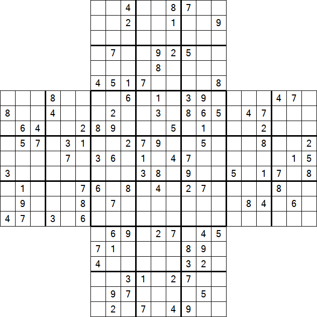 Cross Sudoku - Schwierig