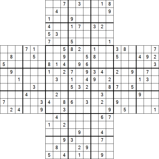 Cross Sudoku - Hard