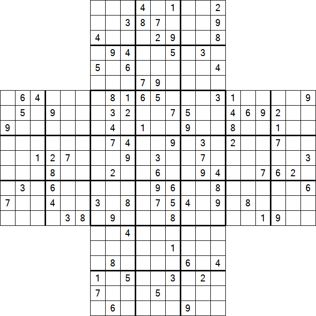 Cross Sudoku - Schwierig