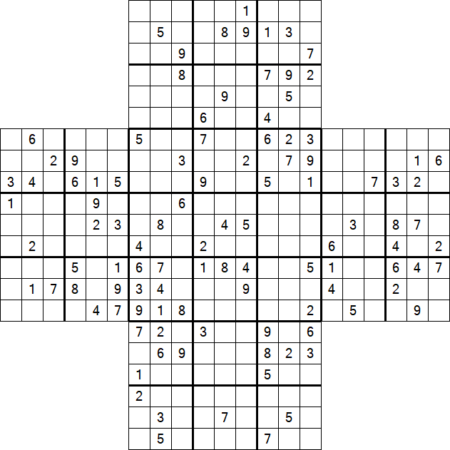 Cross Sudoku - Schwierig