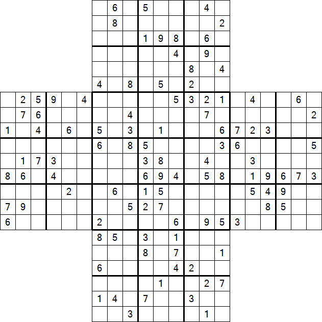 Cross Sudoku - Schwierig
