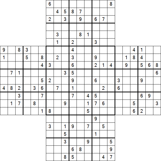 Cross Sudoku - Schwierig
