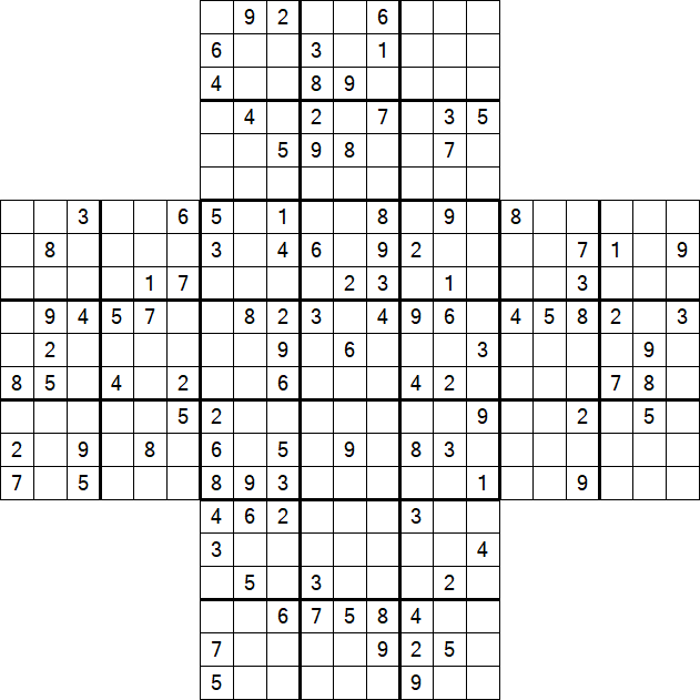Cross Sudoku - Schwierig