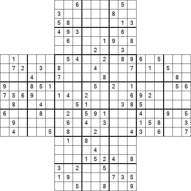 Cross Sudoku - Schwierig