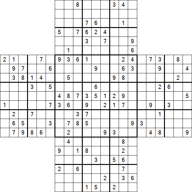 Cross Sudoku - Schwierig