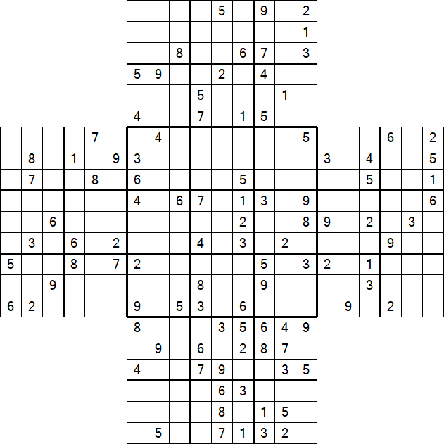 Cross Sudoku - Schwierig