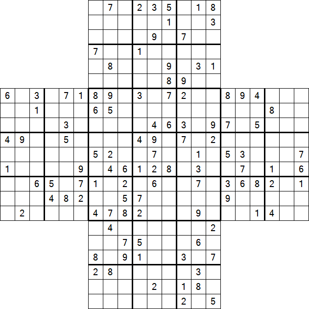 Cross Sudoku - Schwierig