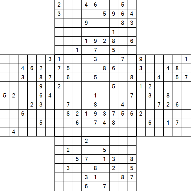 Cross Sudoku - Schwierig