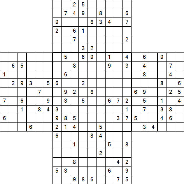 Cross Sudoku - Schwierig