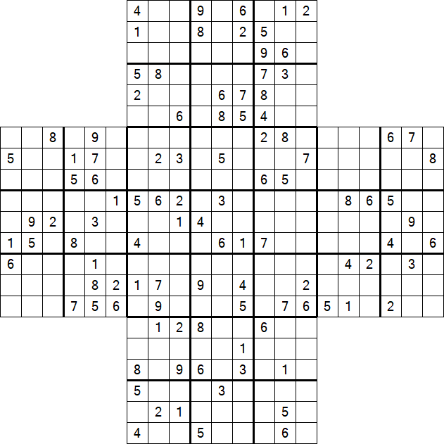 Cross Sudoku - Schwierig