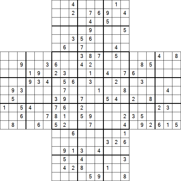 Cross Sudoku - Schwierig