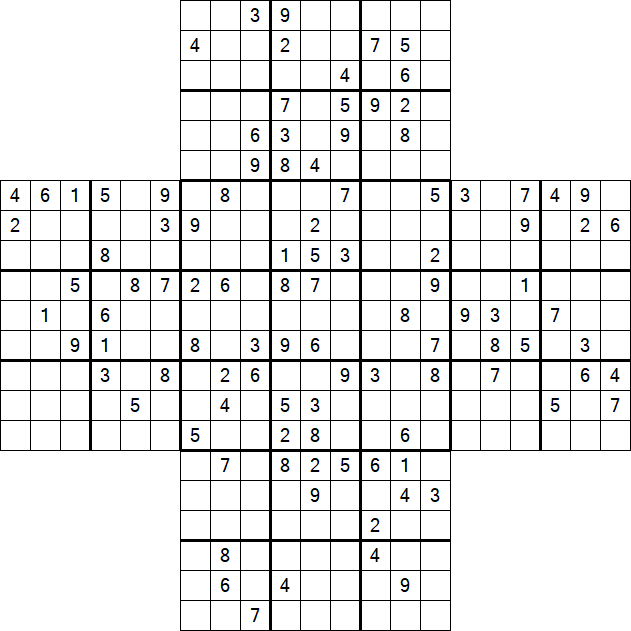 Cross Sudoku - Schwierig