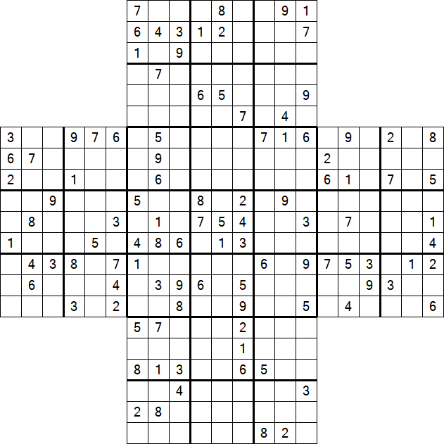 Cross Sudoku - Schwierig