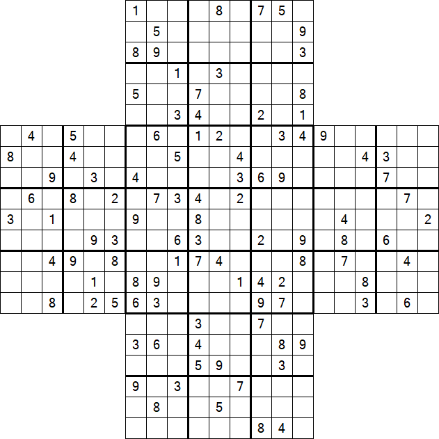 Cross Sudoku - Schwierig