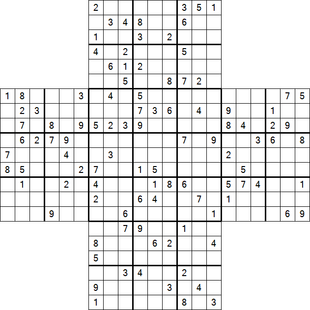 Cross Sudoku - Schwierig