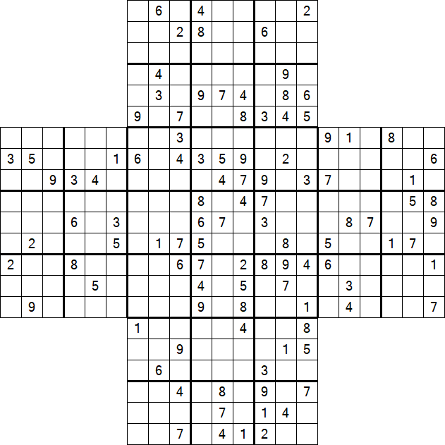Cross Sudoku - Schwierig