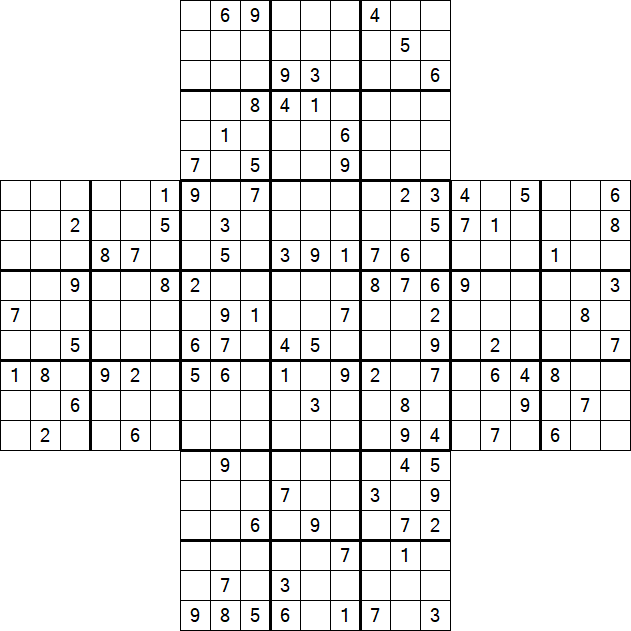 Cross Sudoku - Schwierig