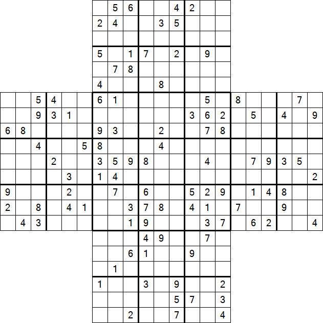 Cross Sudoku - Schwierig