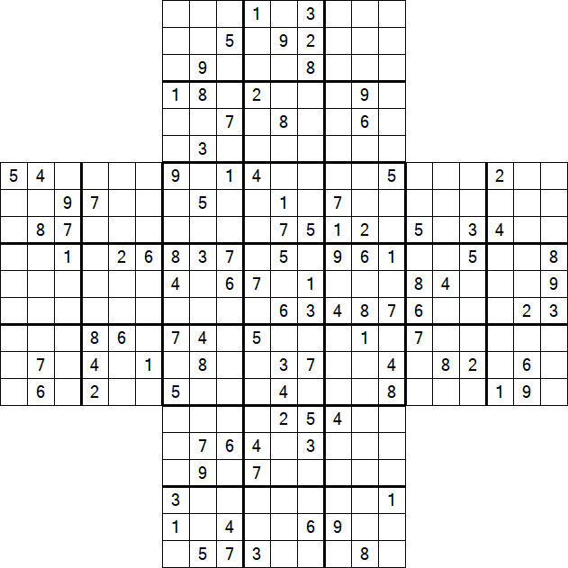 Cross Sudoku - Schwierig