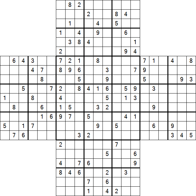 Cross Sudoku - Schwierig