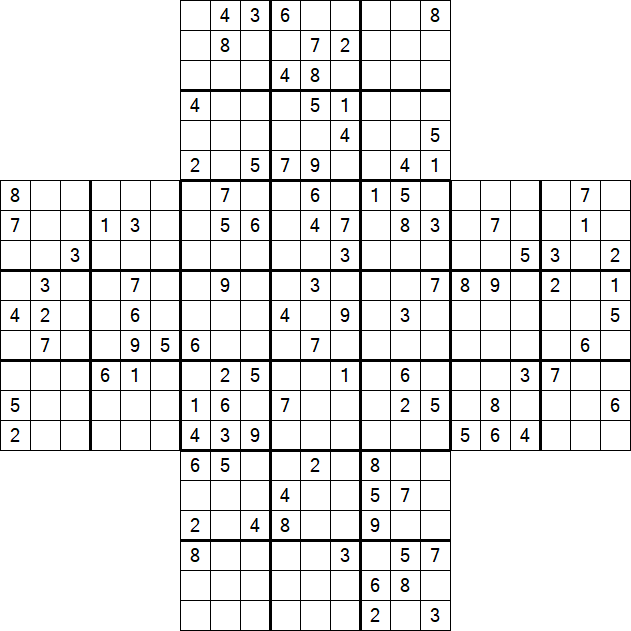 Cross Sudoku - Schwierig