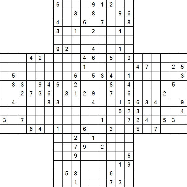 Cross Sudoku - Schwierig