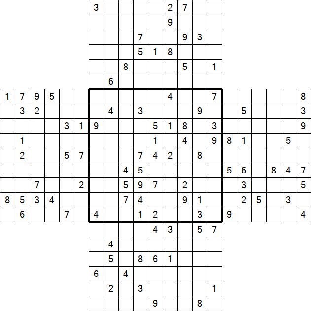 Cross Sudoku - Schwierig