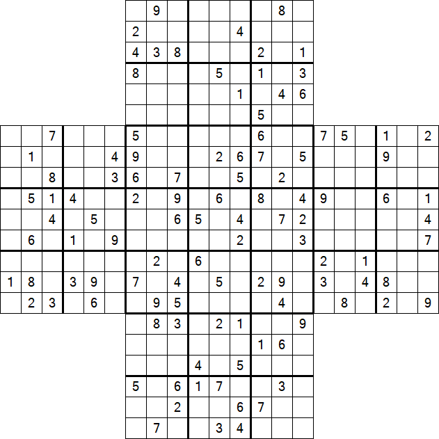 Cross Sudoku - Schwierig