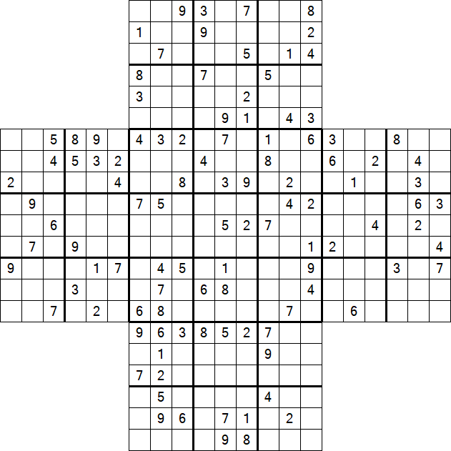 Cross Sudoku - Schwierig
