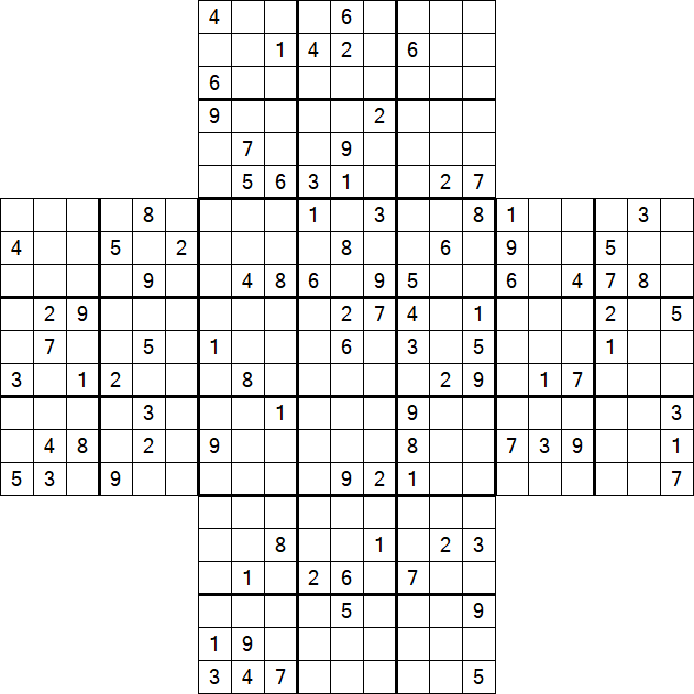 Cross Sudoku - Schwierig