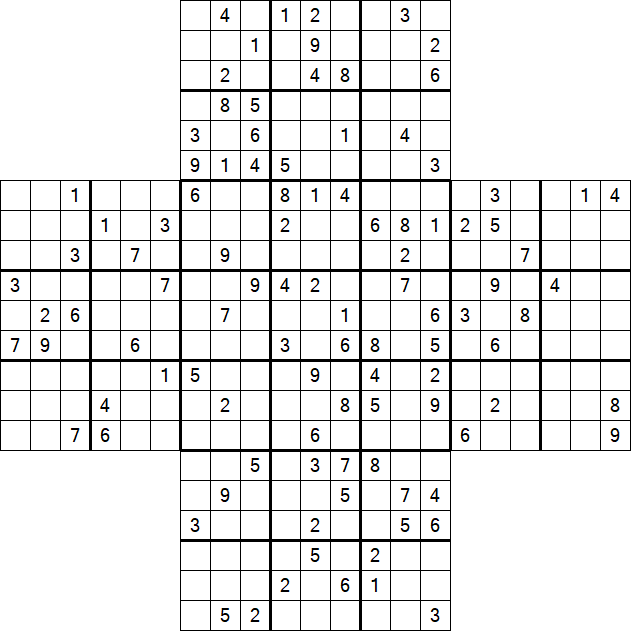 Cross Sudoku - Schwierig