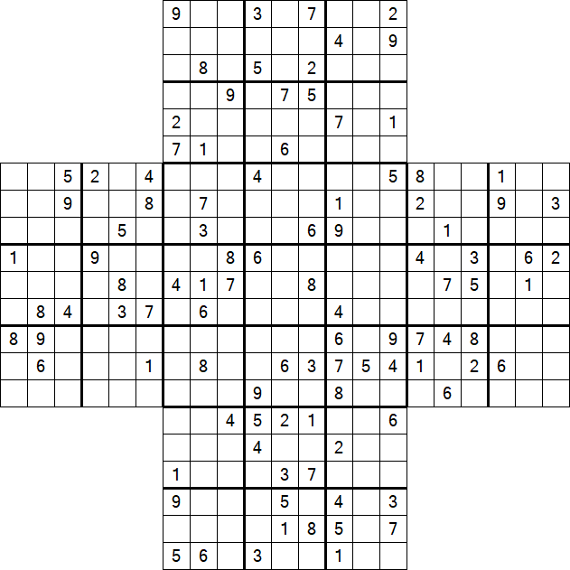 Cross Sudoku - Hard