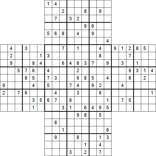 Cross Sudoku - Schwierig